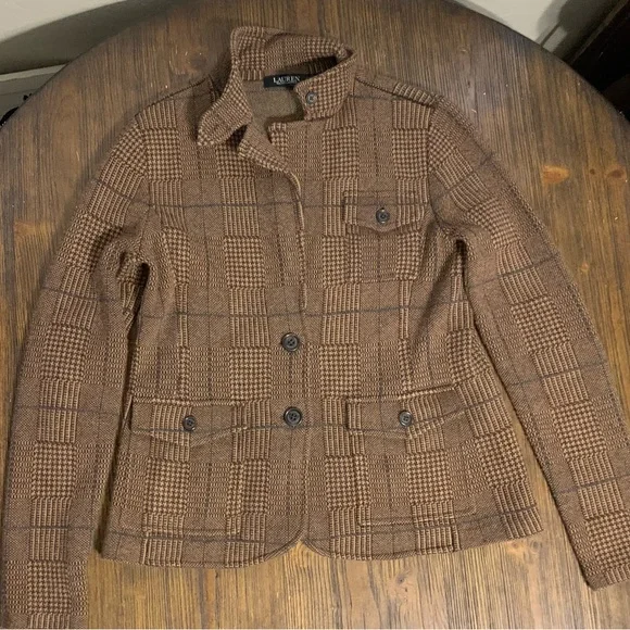 Lauren Ralph Lauren Brown Plaid Blazer - Picture 2 of 13